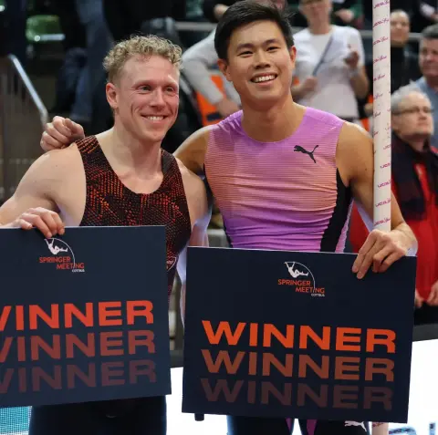 Menno Vloon winnaar Polsstokhoog Springer meeting Cottbus 5.77m Photo Steffen Beyer